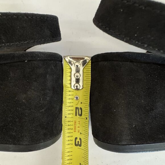 Gabor Black Nubuck Leather Low Heel Block Sandals Women UK 6.5 US 9 Wide Strap - Picture 11 of 15